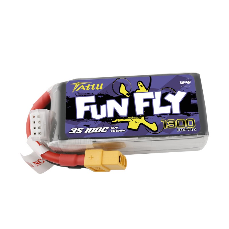 GensAce <b> Tattu Fun Fly 1300mAh 100C </b> 3S1P lipo battery